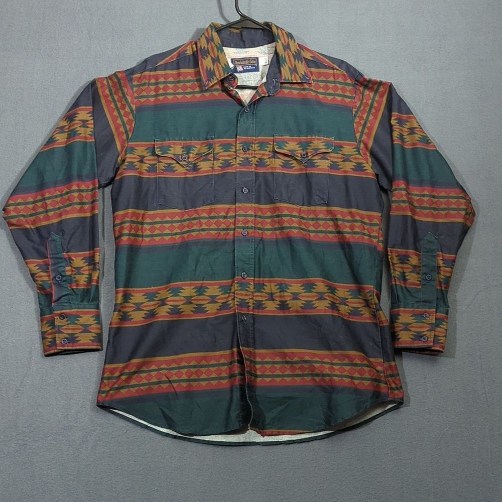 Panhandle Slim Western Long Sleeve Shirt Southwest Made In USA Men's 16.5 / 35